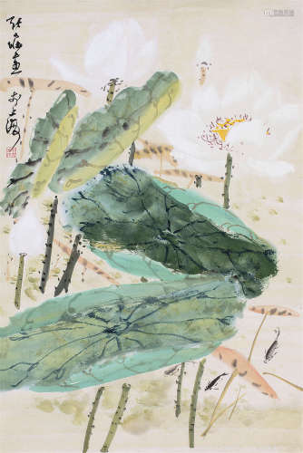 张大壮（1903～1980） 荷塘清色 立轴 纸本