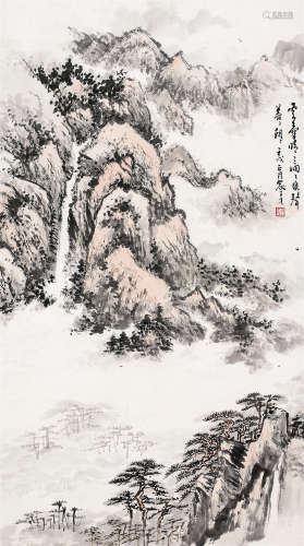 俞子才（1915～1992） 1982年作 山水 立轴 纸本