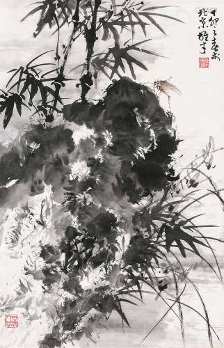 黎雄才（1910～2001） 1987年作 花鸟 立轴 纸本