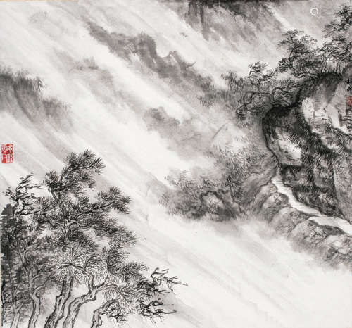 朱梅邨（1911～1993） 山水 镜片 纸本