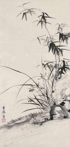 溥伒（1893～1966） 兰竹 立轴 纸本