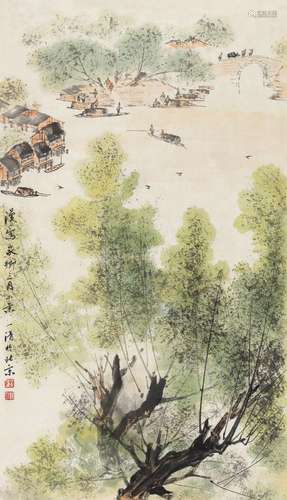 陶一清（1914～1986） 家乡三月 镜心 设色纸本