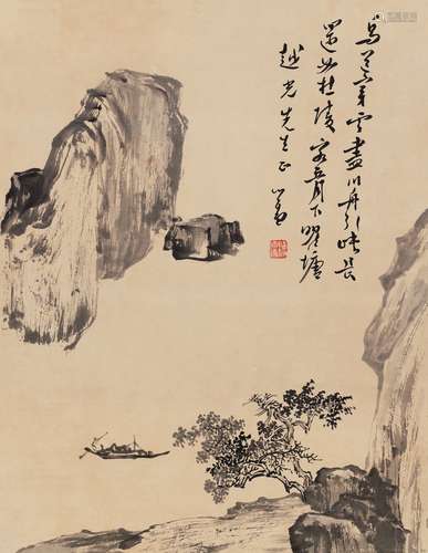 溥儒（1896～1963） 归帆图 镜心 水墨纸本