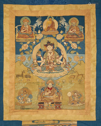 不丹，十九世纪 尊胜佛母堆绣唐卡