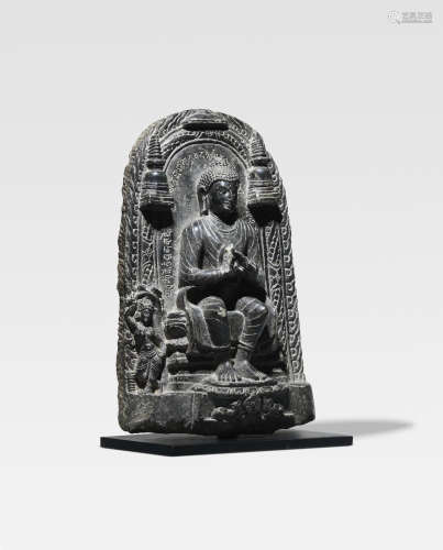 印度东北部，帕拉时期，十/十一世纪 黑石佛陀说法碑