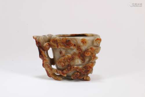 A Chinese Carved Jade Cup