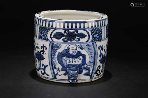 A Chinese Blue And White Porcelain Incense Burner