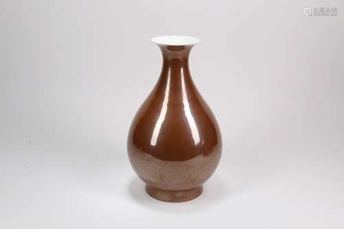 A Chinese Tea Brown Glazed Porcelain Vase