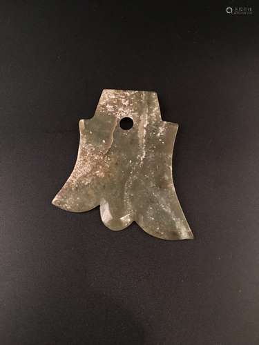 Chinese Qijia Green Jade Axe