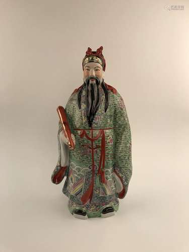 Chinese Famille Rose Vase Figure of Immortal