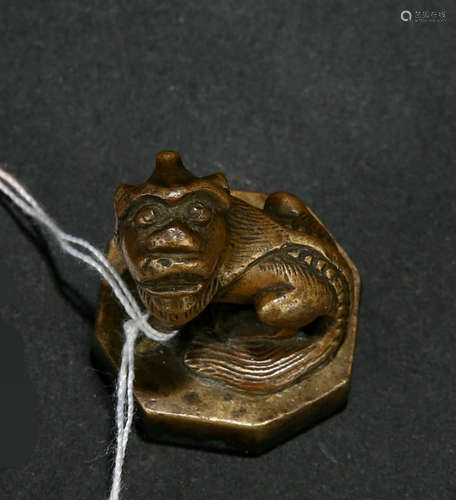 A Chinese Bronze Foo-Dog Seal