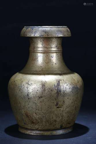 A Chinese Gilt Bronze Holy Water Vessel