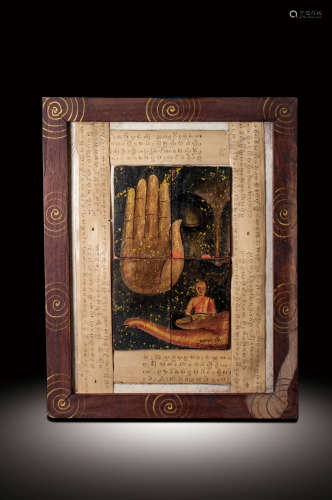 達賴九世 陶繪佛像心經