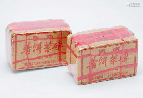 80年代 中国土产畜产进出口公司 普洱茶砖 （一组六件）