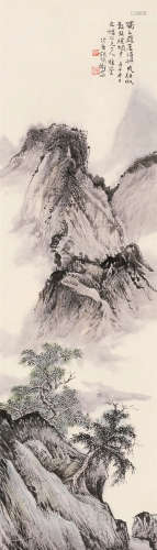 胡佩衡（1892～1965） 壬辰（1952）年作 晓烟危峰 立轴 设色纸本