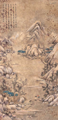 王玖（1745～1798） 访友图 立轴 设色绢本