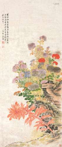 邹一桂（1686～1772） 菊石图 立轴 设色纸本