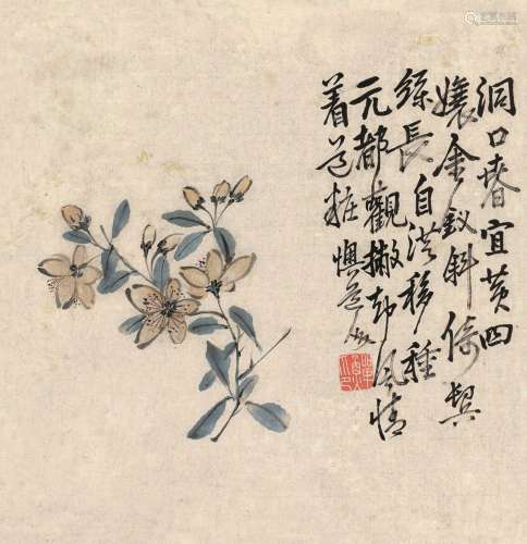 李鱓（1686～1762） 花卉 立轴 设色纸本