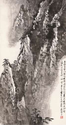 应野平（1910～1990） 辛酉（1981）年作 黄山奇峰 立轴 水墨纸本