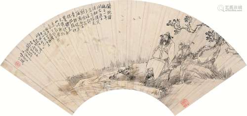 钱慧安（1833～1911） 丙午（1906）年作 钟馗图 镜片 水墨纸本