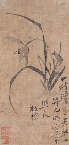 郑板桥（1693～1765） 幽兰 镜片 水墨绢本