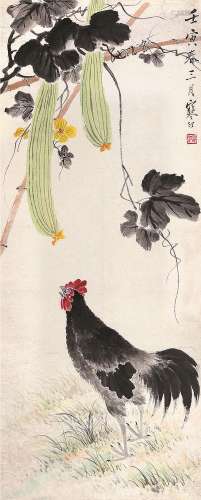 江寒汀（1904～1963） 壬寅（1962）年作  大吉图 立轴 设色纸本