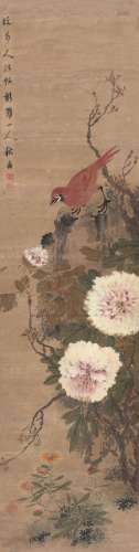华嵒（1682～1756）（款） 花鸟 立轴 设色纸本