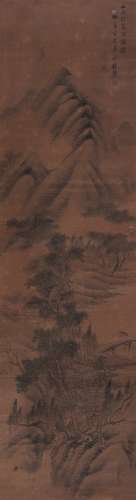 杨晋（1644～1728）（款） 山雨欲来风满楼 立轴 设色纸本