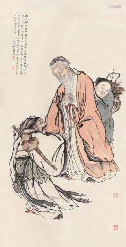 胡锡珪（1839～1883） 人物 立轴 设色纸本