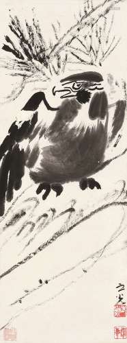 谢之光（1900～1976） 松鹰图 立轴 水墨纸本