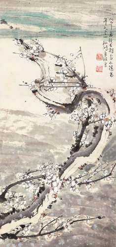 孙雪泥（1888～1965） 白梅如雪 立轴 设色纸本