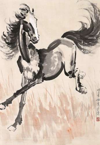 徐悲鸿（1895～1953） 1943年作 奔马 立轴 设色纸本