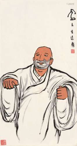 吕凤子（1886～195） 凤先生造象 立轴 设色纸本