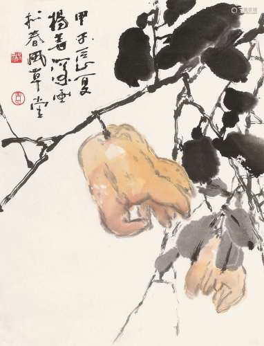 杨善深（1913～2004） 甲子（1984）年作 佛手 镜片 设色纸本