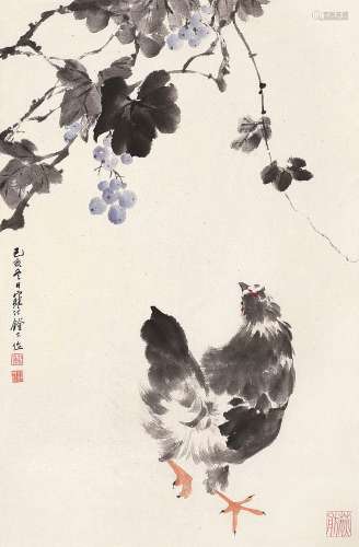 江寒汀（1904～1963） 己亥（1959）年作 大吉图 立轴 设色纸本