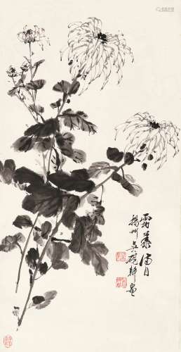 吴砚耕（b.1910） 霜华满目 立轴 水墨纸本