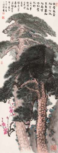 杨云清（b.1931） 1978年作 青松红梅 立轴 设色纸本