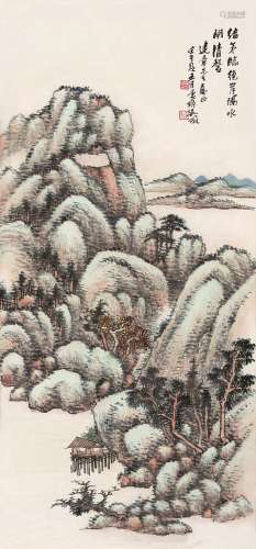 吴待秋（1878～1949） 壬午（1942）年作 夏山隐居 镜片 设色纸本