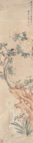 殷树柏（1769～1847） 花卉 立轴 设色纸本