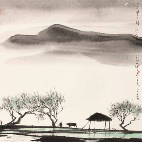 杨明义（b.1943） 丁亥（2007）年作 春风又绿江南岸 镜片 设色纸本