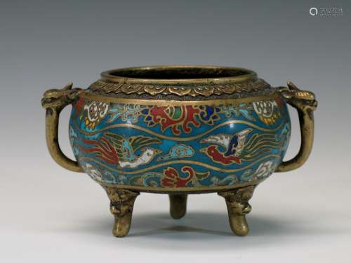 Chinese cloisonne incense burner