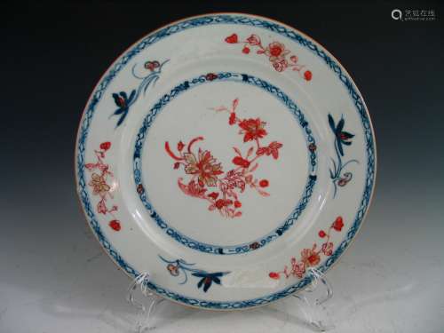 Chinese export famille rose porcelain plate.