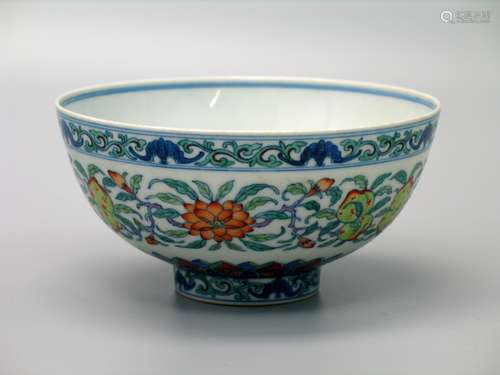 Chinese Doucai porcelain bowl, Yongzheng mark.