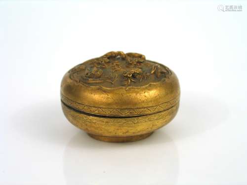 Chinese gilted bronze box.