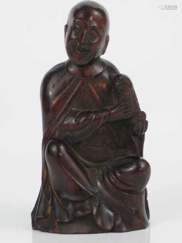 Chinese carved wood Luohan.