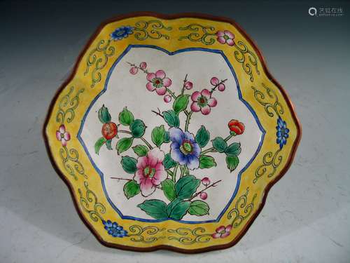 Chinese enamel dish.