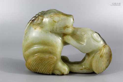 Chinese carved jade/stone beasts.
