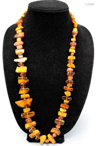 Natural amber necklace.