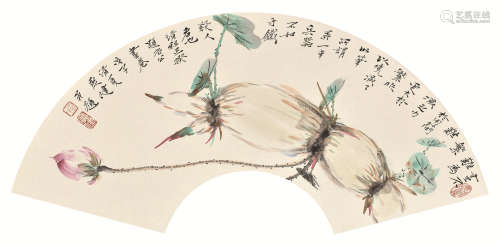 贾广健 戊子（2008） 藕荷 设色纸本 镜框