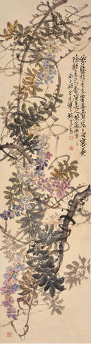 赵云壑 丙子（1936） 紫藤 设色纸本 立轴